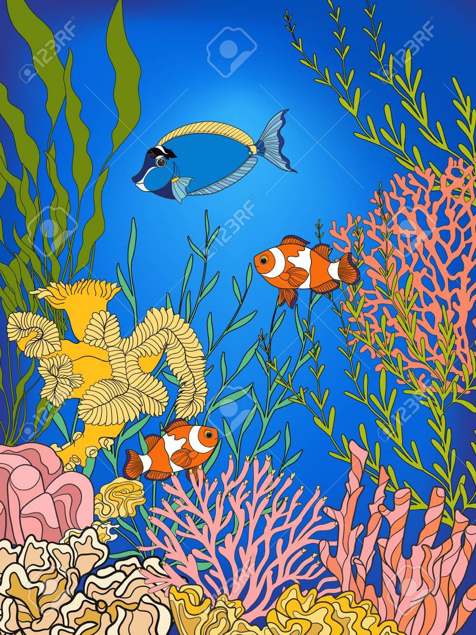 dibujo de arrecifes costeros