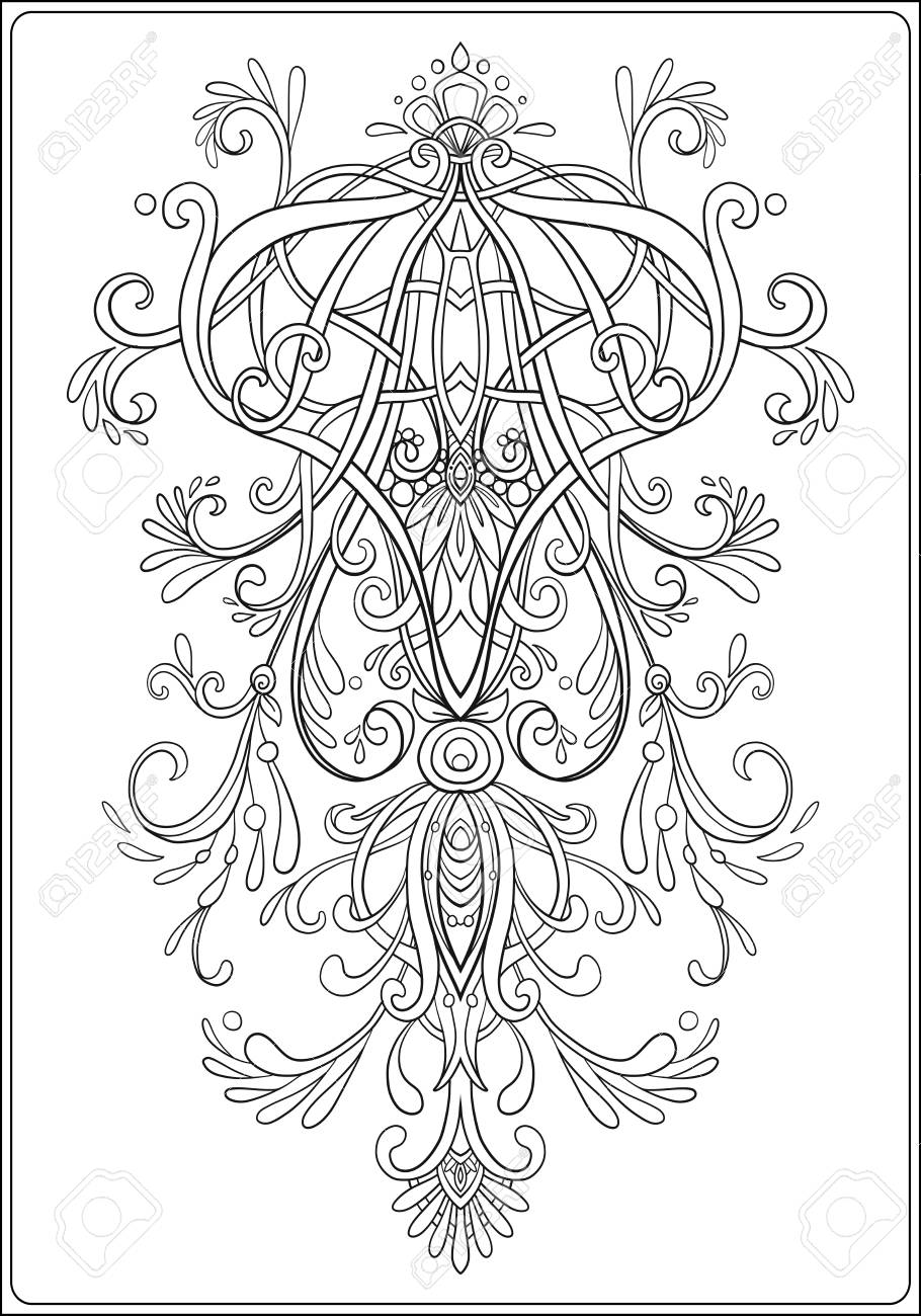 Elemento Floral Para El Diseno Ornamental En El Estilo Vintage