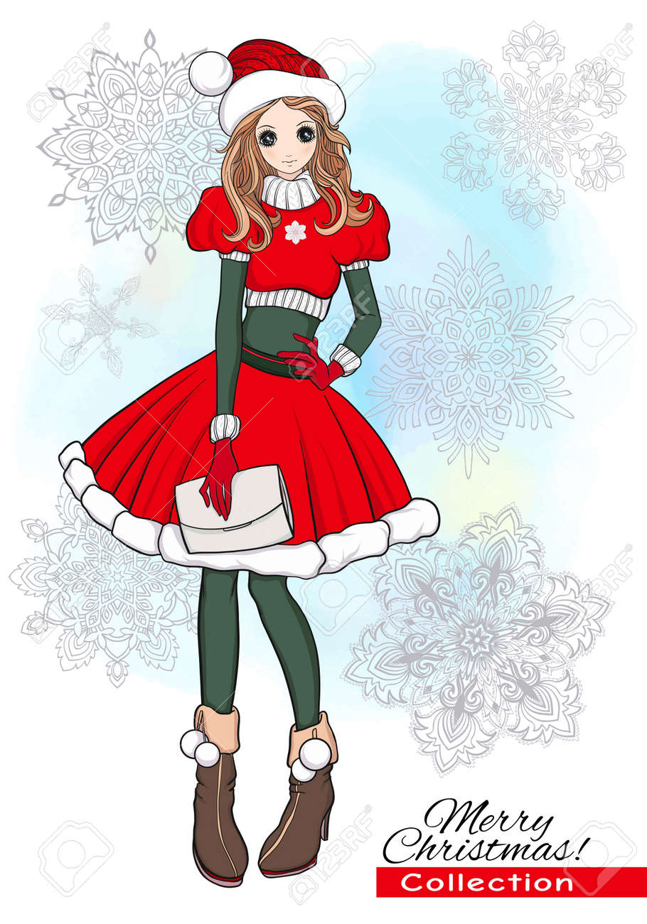 Christmas X Mas Winter Happiness Concept Kawaii Cartoon