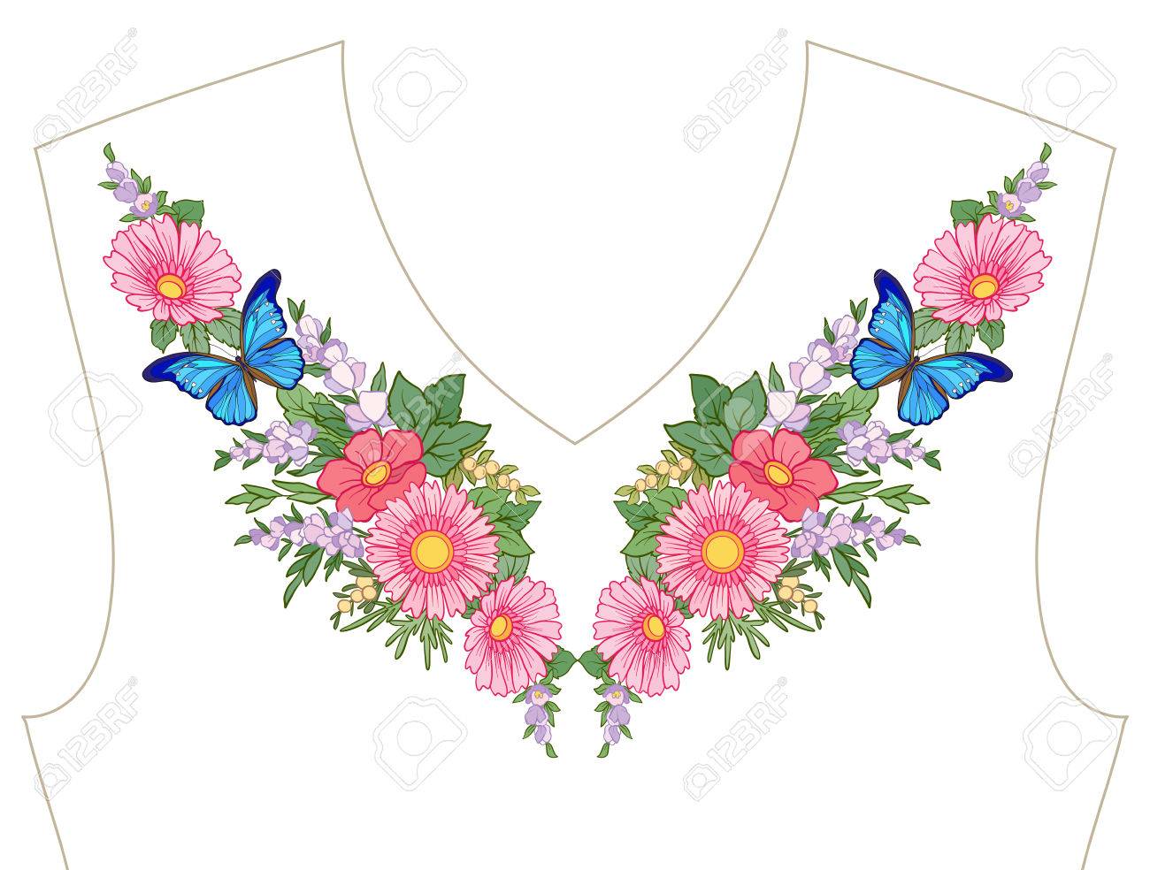 flores para bordar en blusas