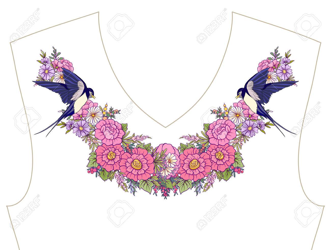 Bordados Para Cuellos De Blusas Flores Para Bordar En Blusas