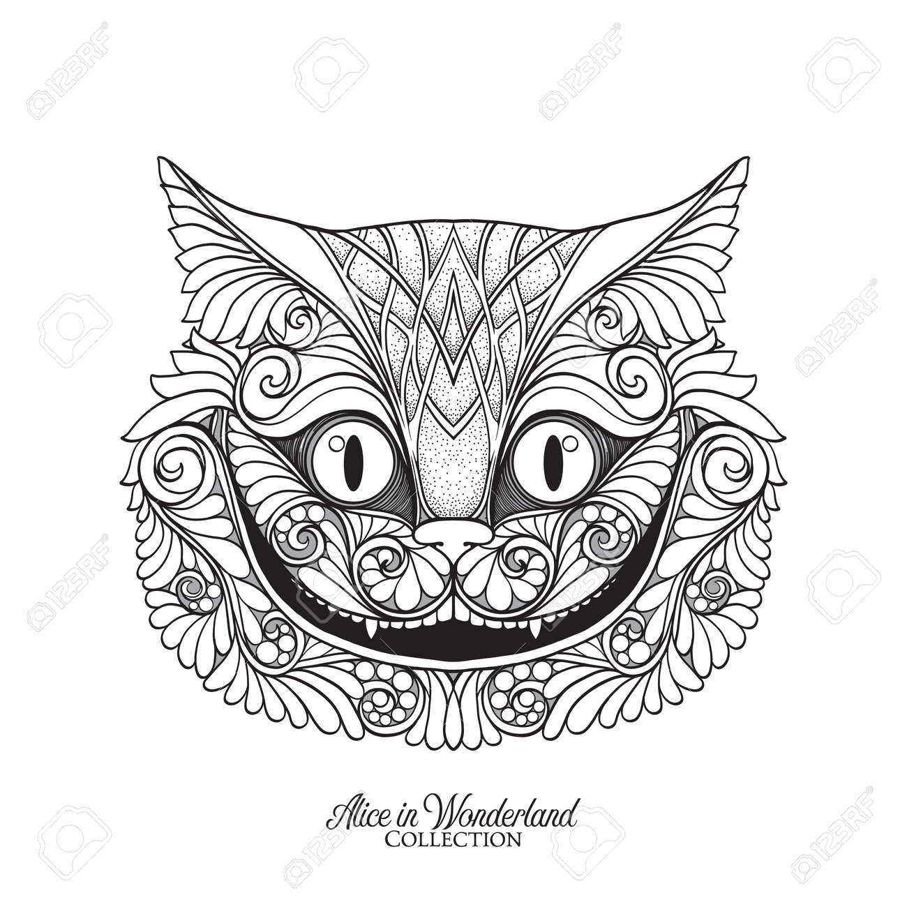 La Tête Du Chat Cheshire Du Conte De Fées Alice à Wonde