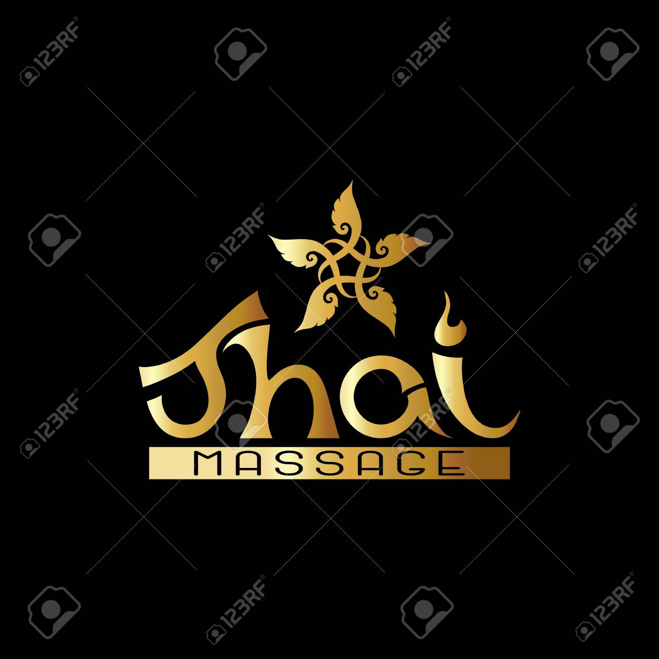 Logo for Thai massage with traditional thai ornament, pattern el - 106844683 Logo for Thai massage with traditional thai ornament, pattern el - 106844683
