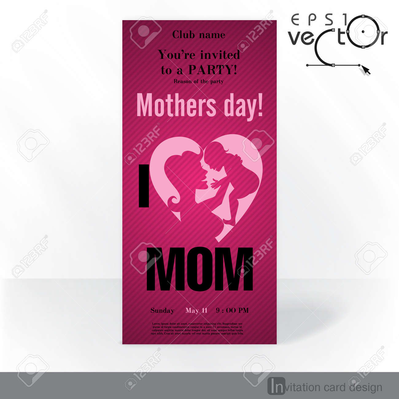 party invitation card design template happy mothers day royalty