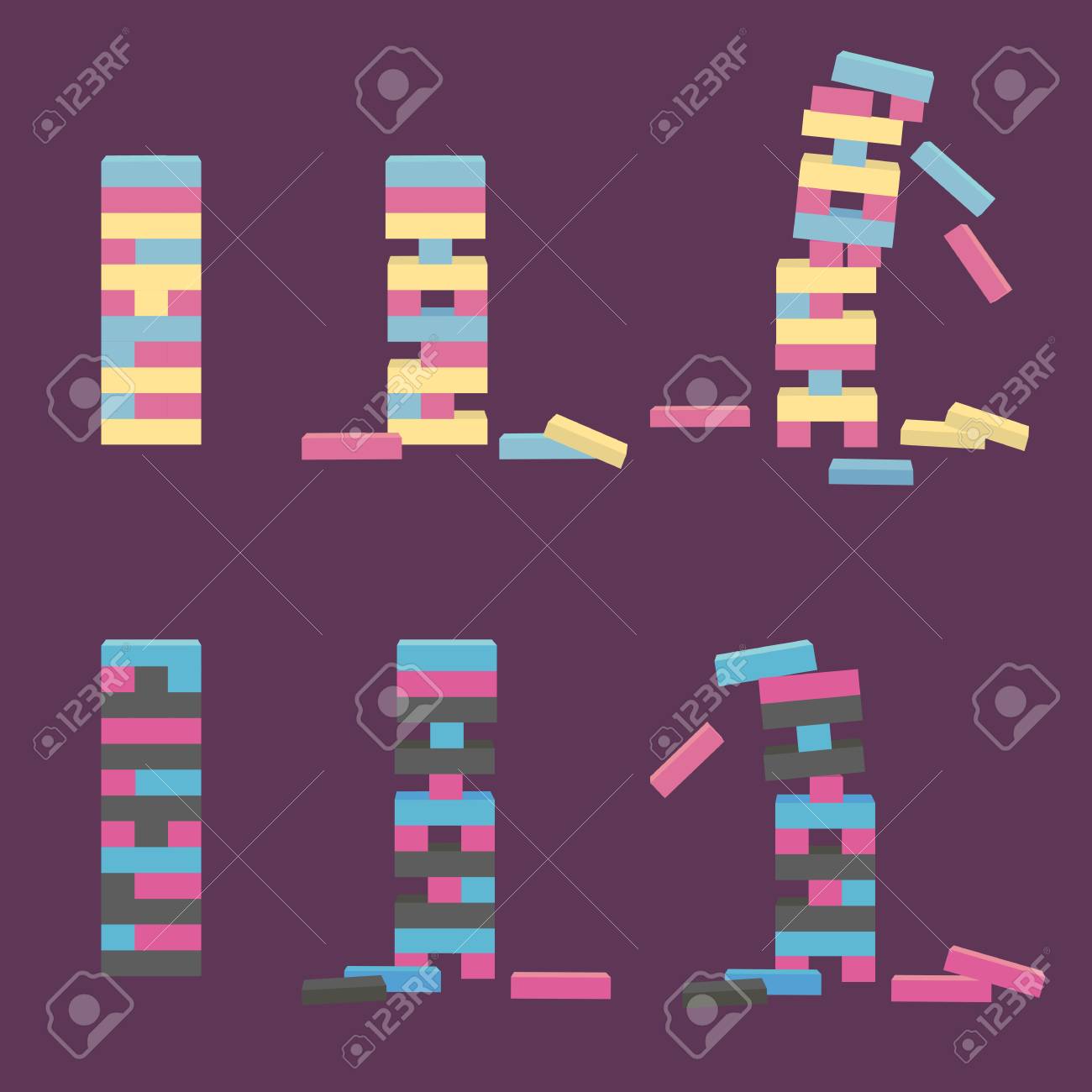 나무 블록 게임, 벡터 일러스트 레이 션의 집합입니다. 로열티 무료 사진, 그림, 이미지 그리고 스톡포토그래피. Image  89603732