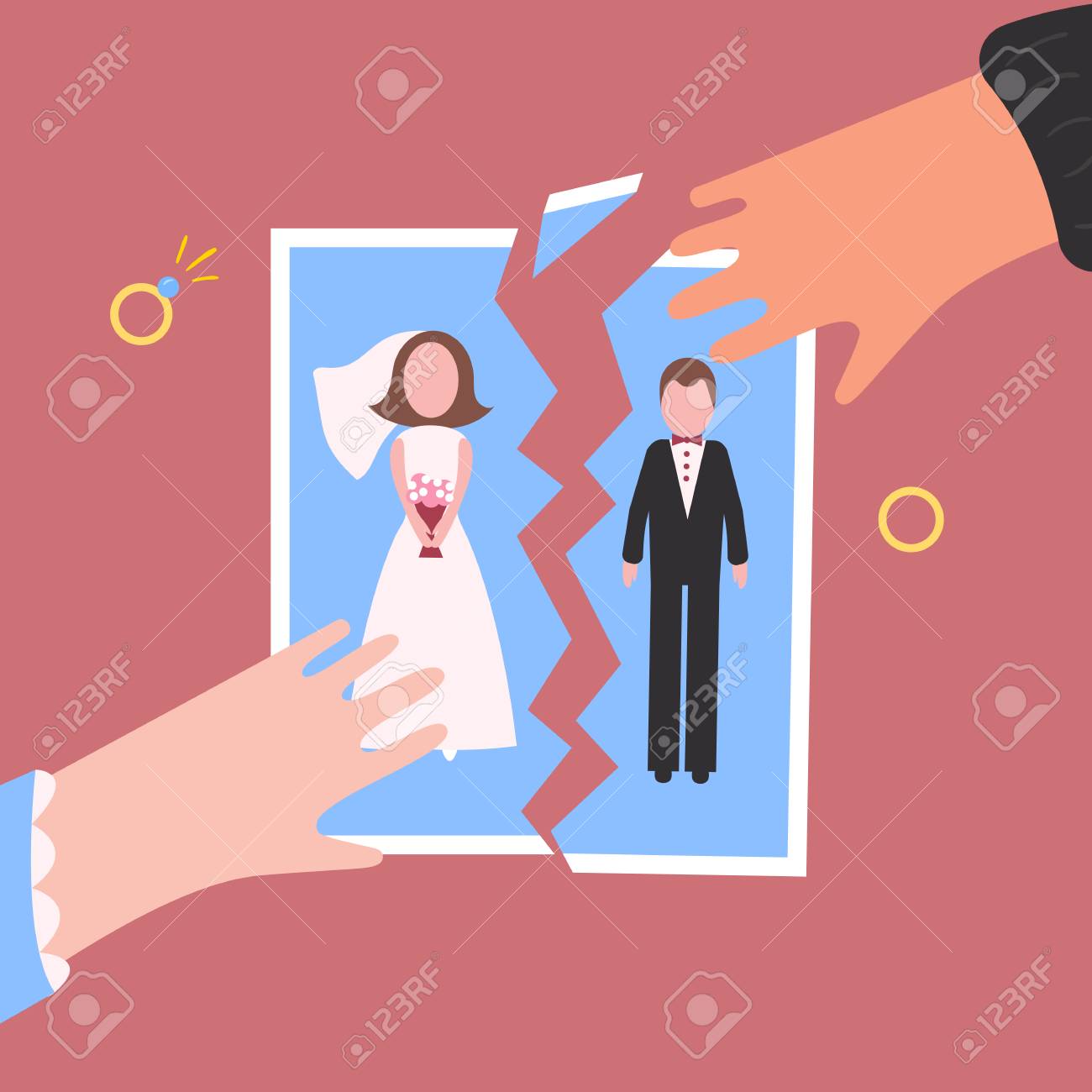 離婚男女が結婚式の写真を引き裂く 関係を断ち切る家庭生活の終わりダイヤモンドの婚約指輪若い元妻と夫の婚約 離婚の概念 のイラスト素材 ベクタ Image 離婚男女が結婚式の写真を引き裂く 関係を断ち切る家庭生活の終わりダイヤモンドの婚約指輪若い元妻と夫の婚約 離婚の概念 のイラスト素材 ベクタ Image