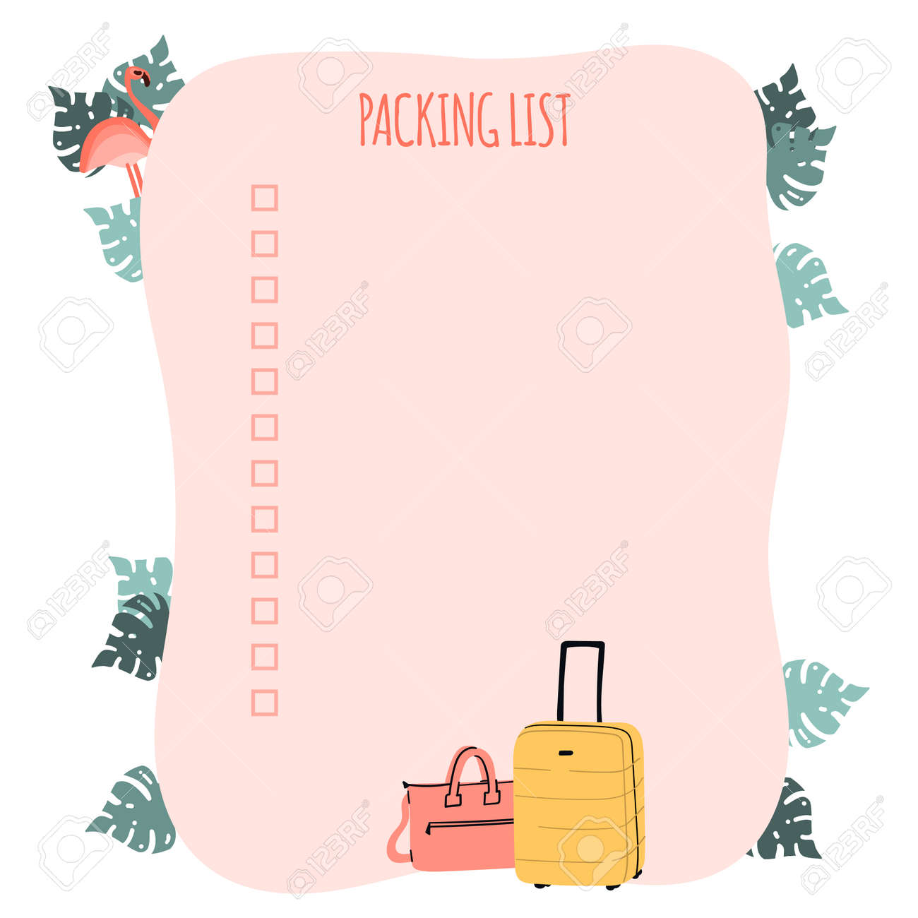 packing list or travel planner preparing for vacation journey vacation travel planner