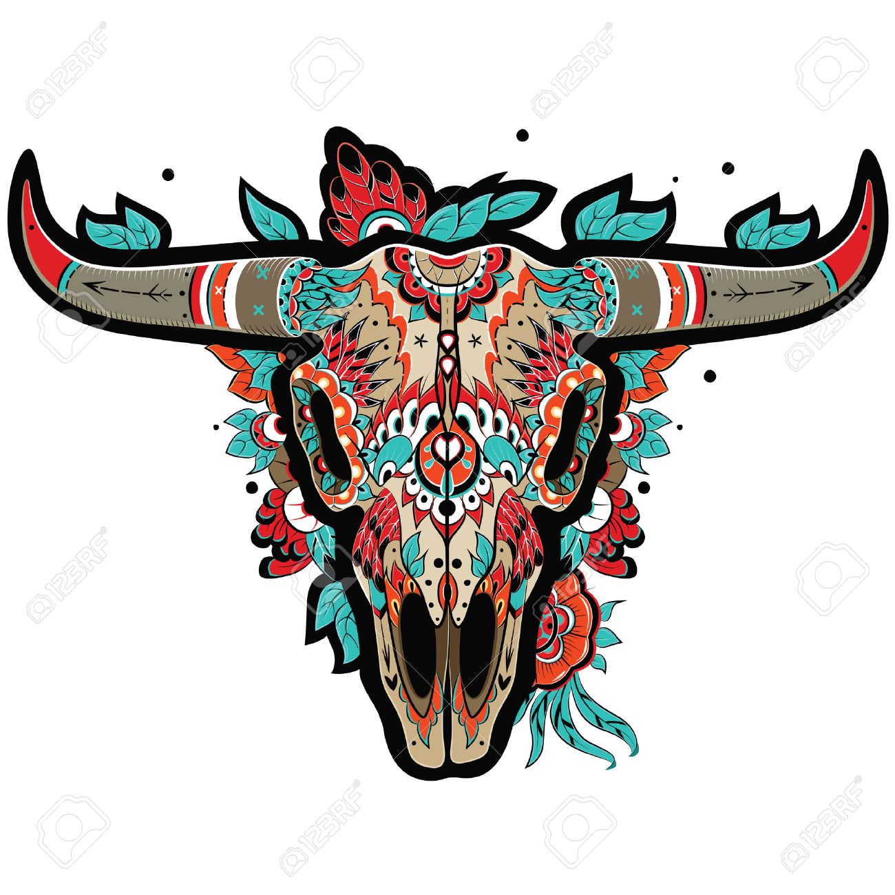 Buffalo Sugar Mexican Skull. Buffalo Skull. Vector Illustration Royalty  Free SVG, Cliparts, Vectors, and Stock Illustration. Image 36434172., image size:1300x1300