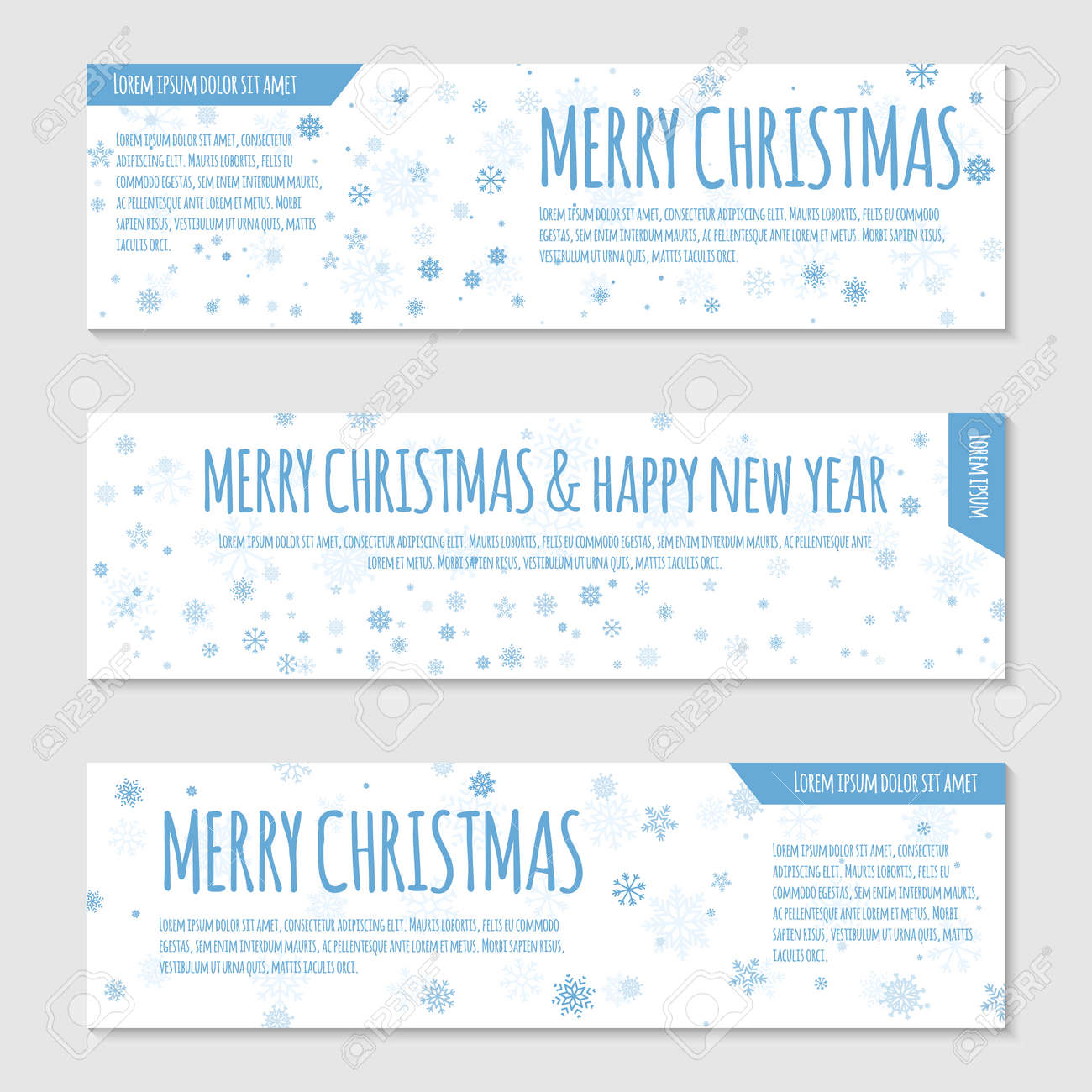 Vector banner or flayer template. Blue snowflakes on white background. Can be used for web design, certificate, gift card, voucher, store, present, shopping, flyer, greeting - 48781634 Vector banner or flayer template. Blue snowflakes on white background. Can be used for web design, certificate, gift card, voucher, store, present, shopping, flyer, greeting - 48781634
