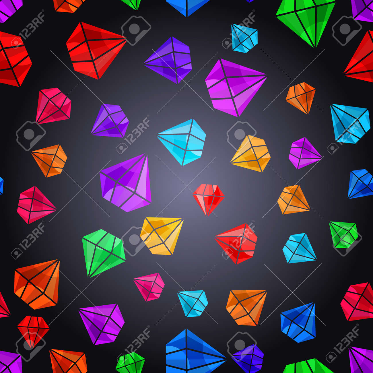 Vector abstract background with diamond crystals. Design element. Colorful jewel shapes. Vector illustration. Tiling texture for printing on textile, paper, can be used for web design as wallpaper. - 48781485 Vector abstract background with diamond crystals. Design element. Colorful jewel shapes. Vector illustration. Tiling texture for printing on textile, paper, can be used for web design as wallpaper. - 48781485