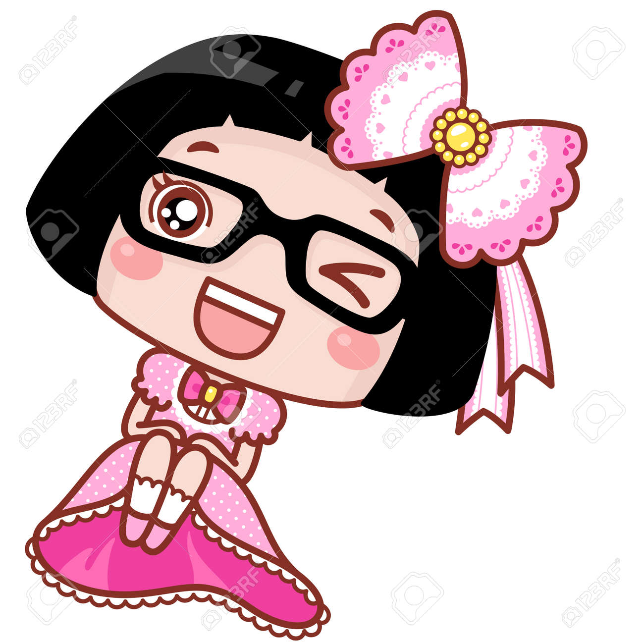 頭の上にピンクのガウンとリボンを持つかわいい漫画の女の子 のイラスト素材 ベクタ Image 9710 頭の上にピンクのガウンとリボンを持つかわいい漫画の女の子 のイラスト素材 ベクタ Image 9710