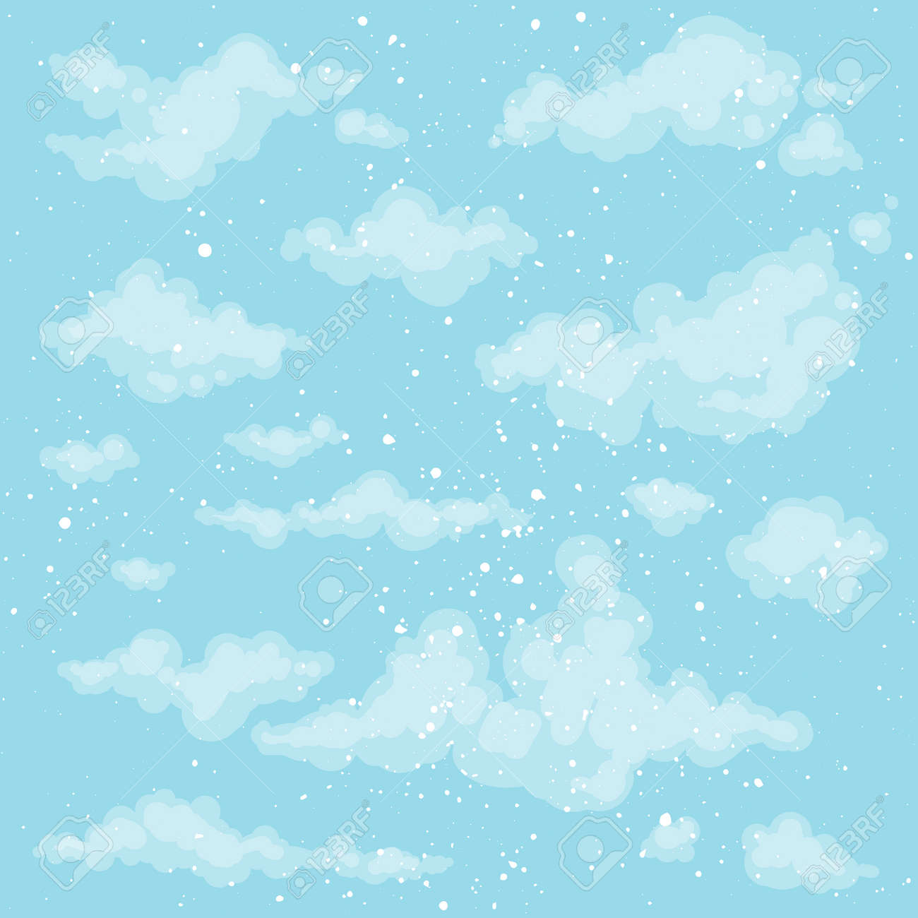 かわいい天背景 青空背景 ベクトルの雲 春 夏の背景 のイラスト素材 ベクタ Image