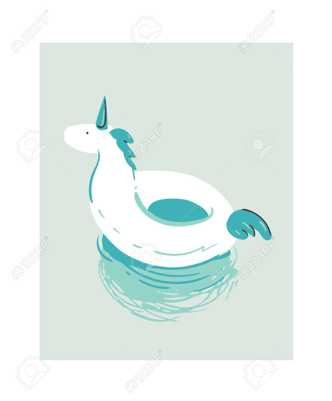 hand drawn vector abstract cartoon summer time fun illustration