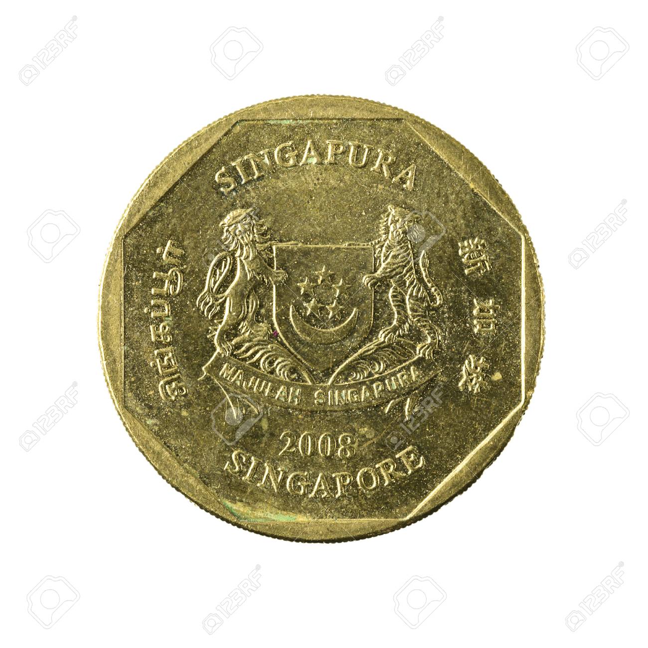 흰색 배경에 고립 된 1 싱가포르 달러 동전 (2008) 로열티 무료 사진, 그림, 이미지 그리고 스톡포토그래피. Image  72026184