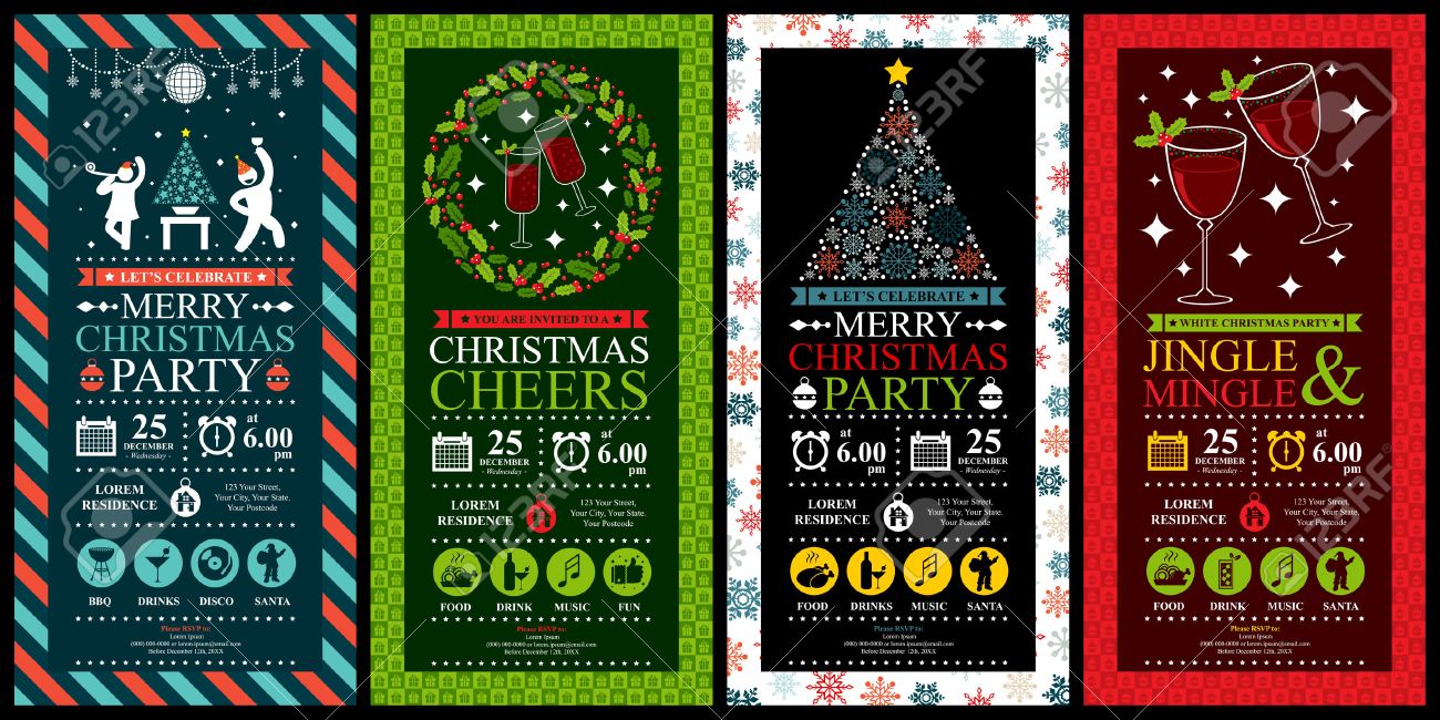 christmas party invitation card sets royalty free cliparts vectors party invite site