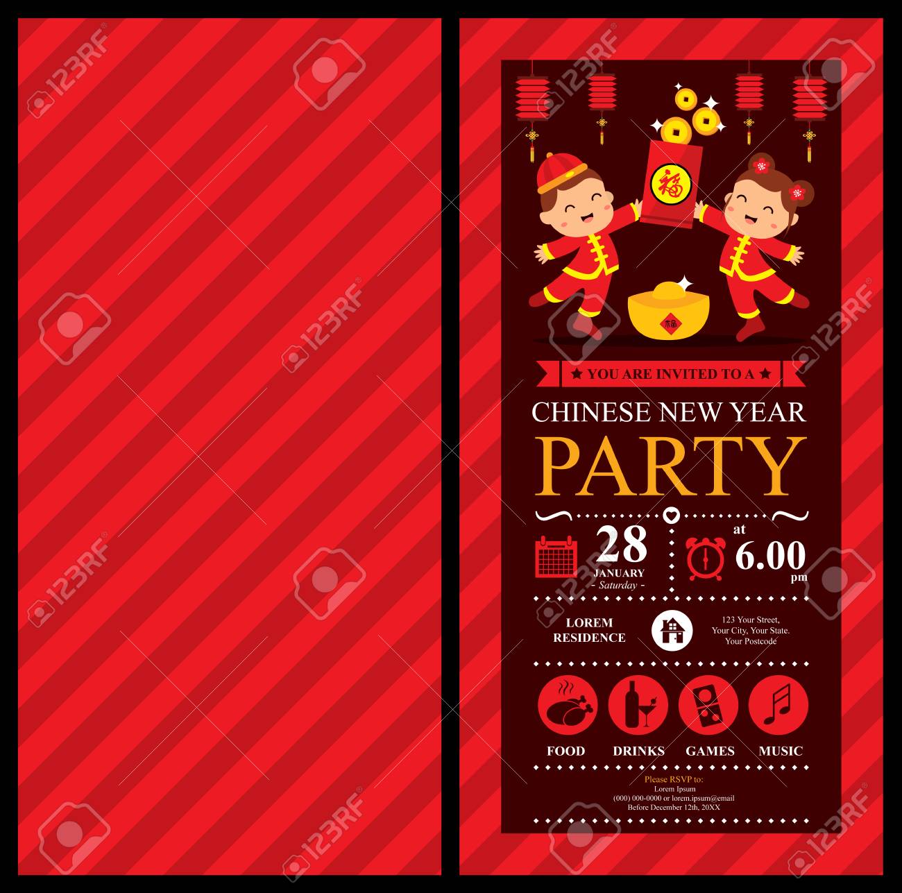 chinese new year invitation card royalty free cliparts vectors and chinese new year invitation