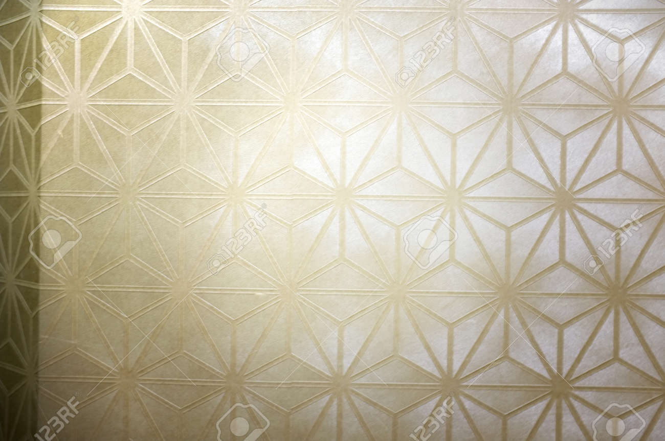 Geometry In Cube Pattern Shape On Old Wallpaper Texture Stock