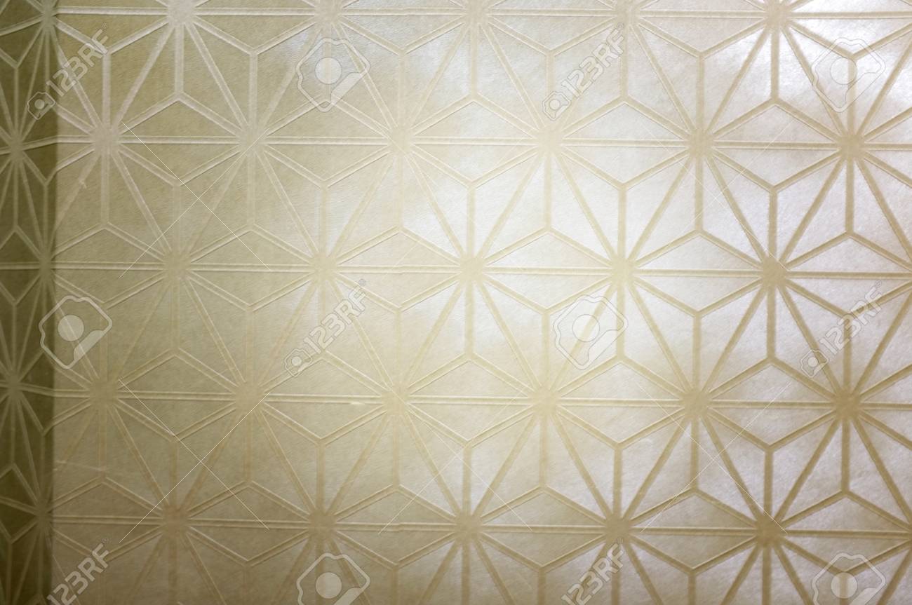 Geometry In Cube Pattern Shape On Old Wallpaper Texture Stock