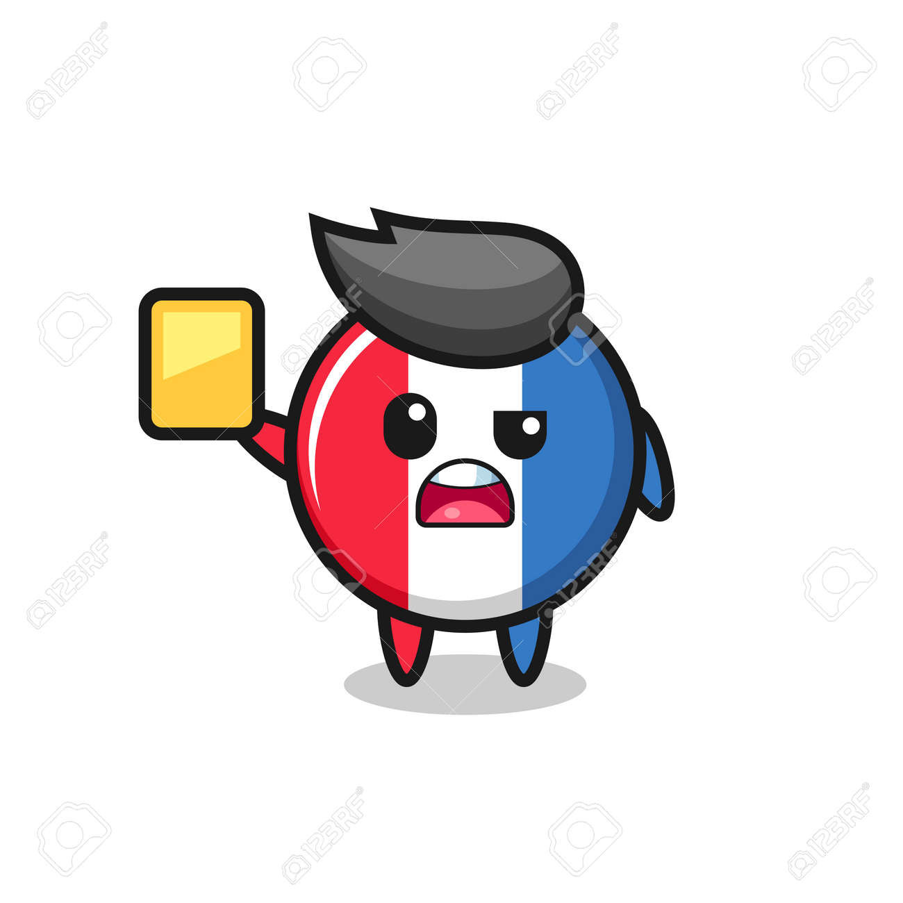 Cartoon France Flag Badge Character As A Football Referee Giving A Yellow  Card , Cute Style Design For T Shirt, Sticker, Logo Element Royalty Free  SVG, Cliparts, Vectors, and Stock Illustration. Image 170330068., image size:1300x1300