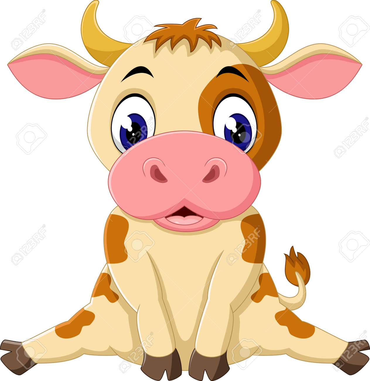 Cute Baby Cow Cartoon Royalty Free Cliparts Vectors And Stock Illustration Image