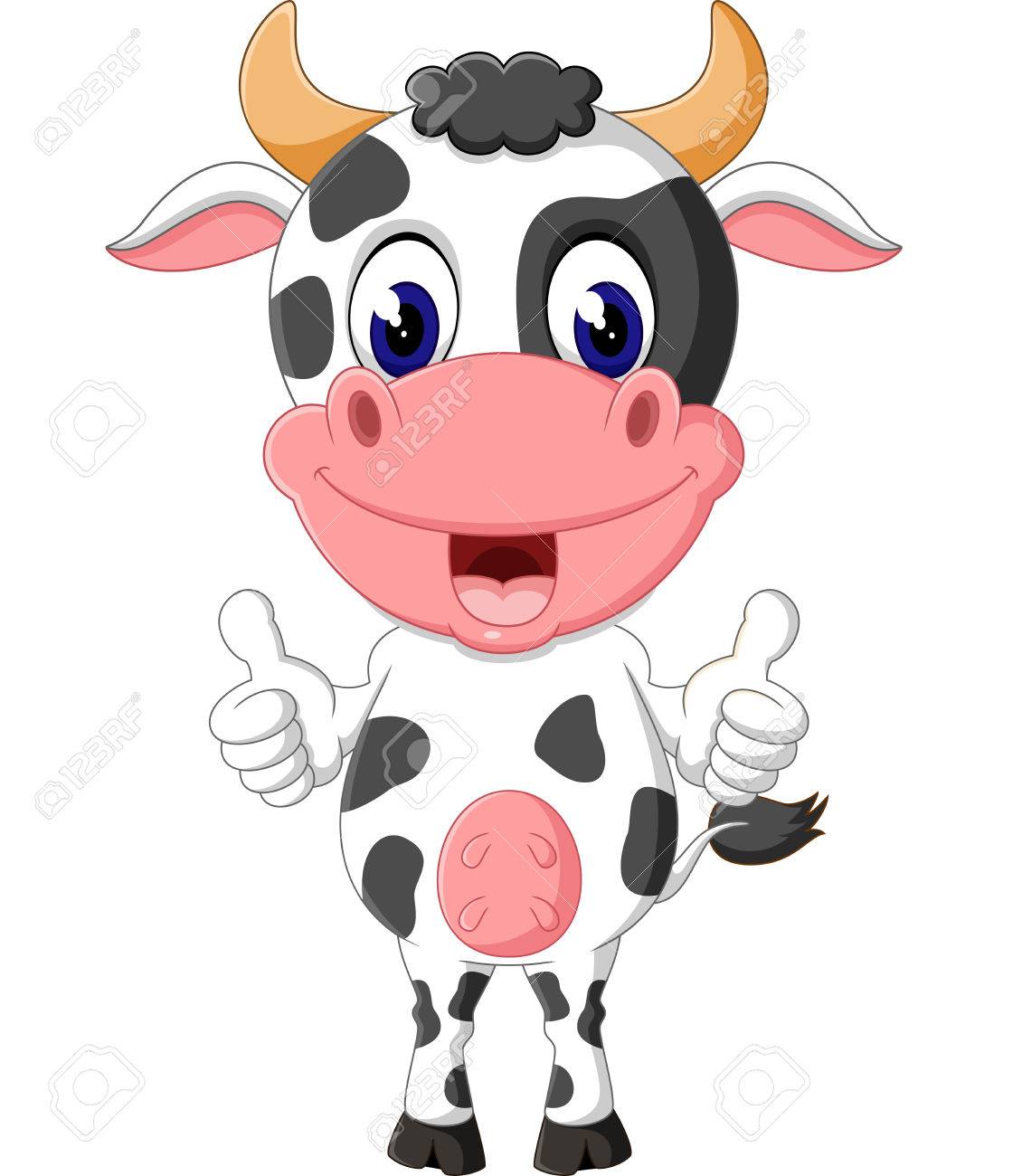 Illustration De Bebe Mignon Bande Dessinee De Vache Clip Art Libres De Droits Vecteurs Et Illustration Image