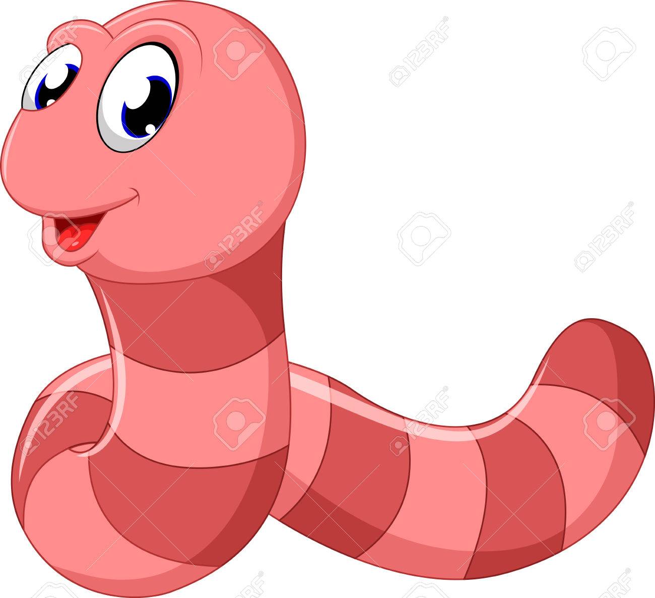 picture Lombric Ver De Terre Dessin Couleur mignon rose dessin anime ver