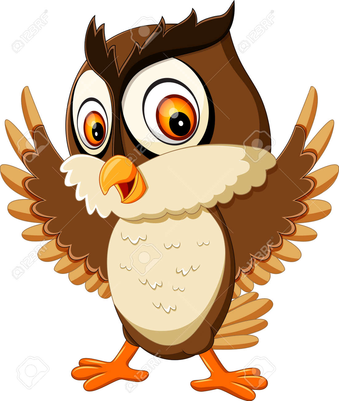 happy cute owl cartoon stock photo picture and royalty free image