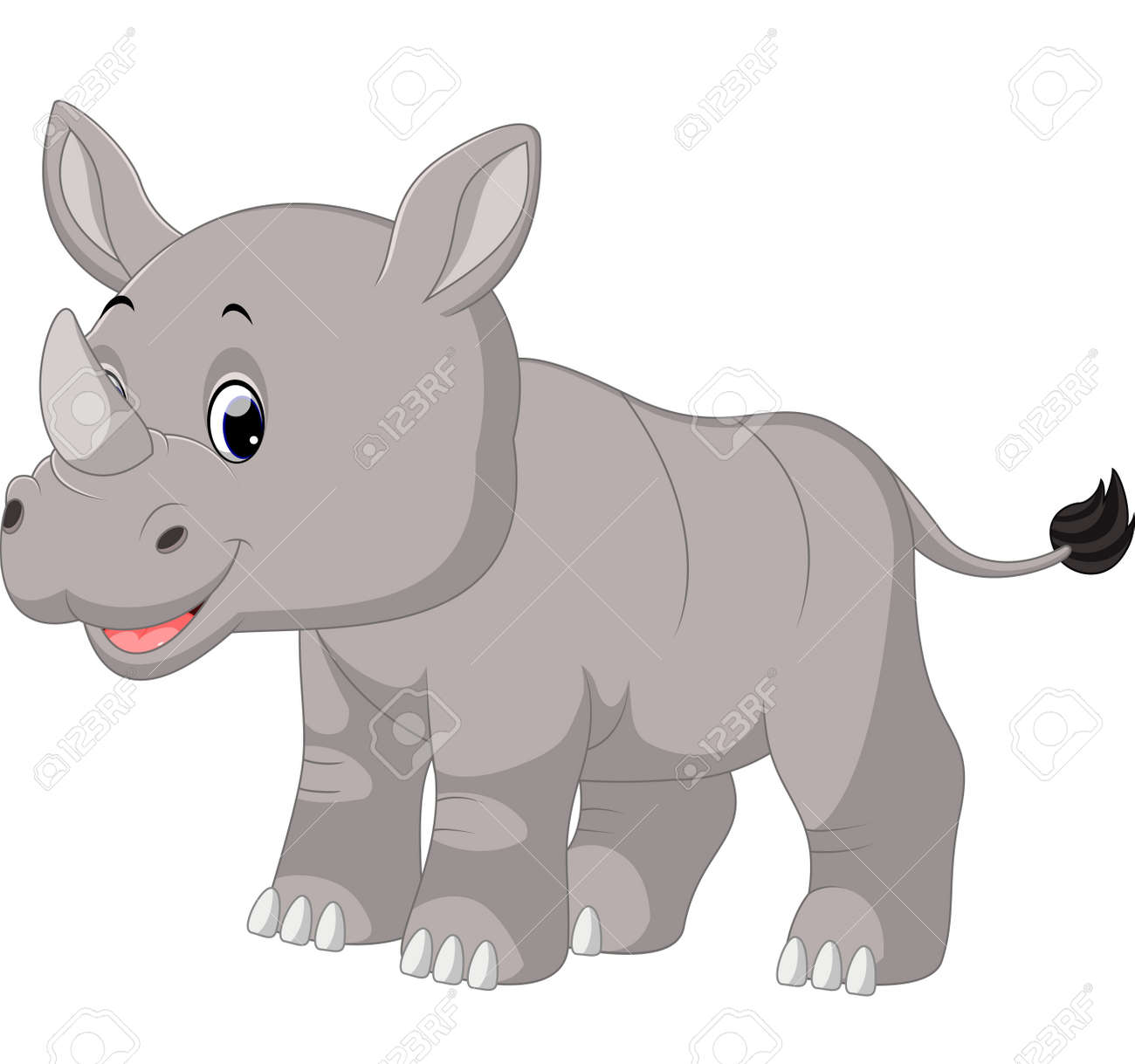 Cute Baby Rhino Sitting Stock Photo Picture And Royalty Free Image