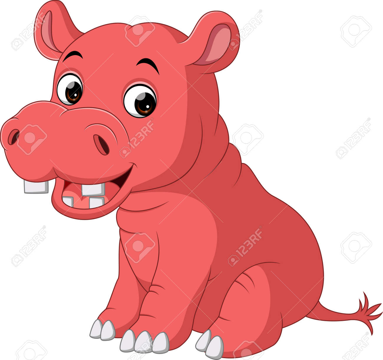 Cute Baby Hippo Cartoon Stock Photo Picture And Royalty Free Image
