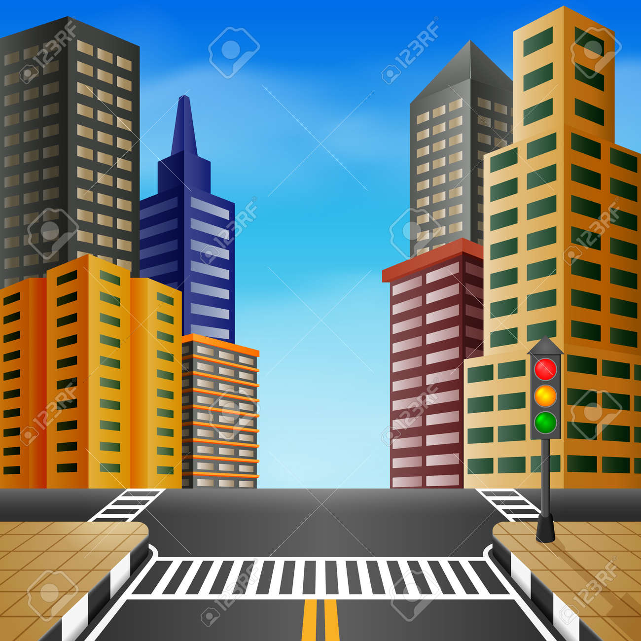 高層ビルベクターイラストを持つ都市の素晴らしい景色 のイラスト素材 ベクタ Image