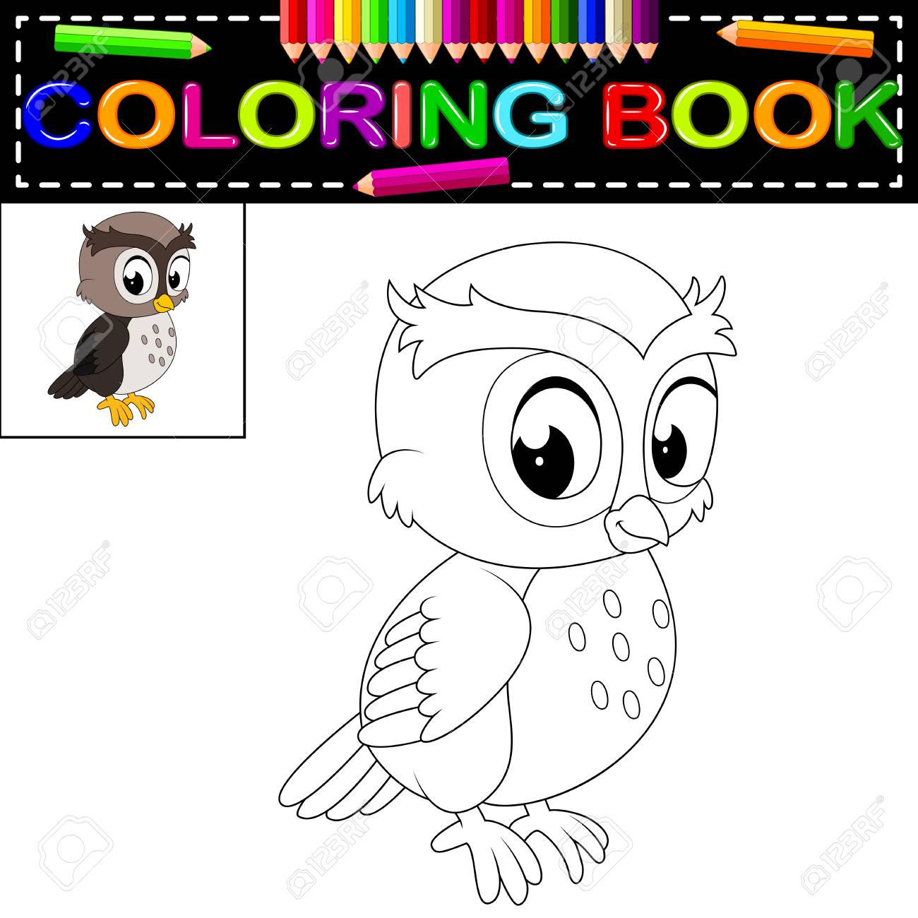 88+ Coloring Book Owl HD