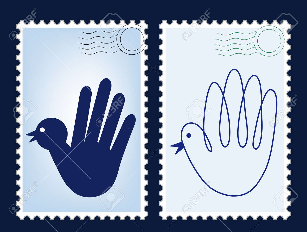 postage stamp vector post card blank post postcard mail border