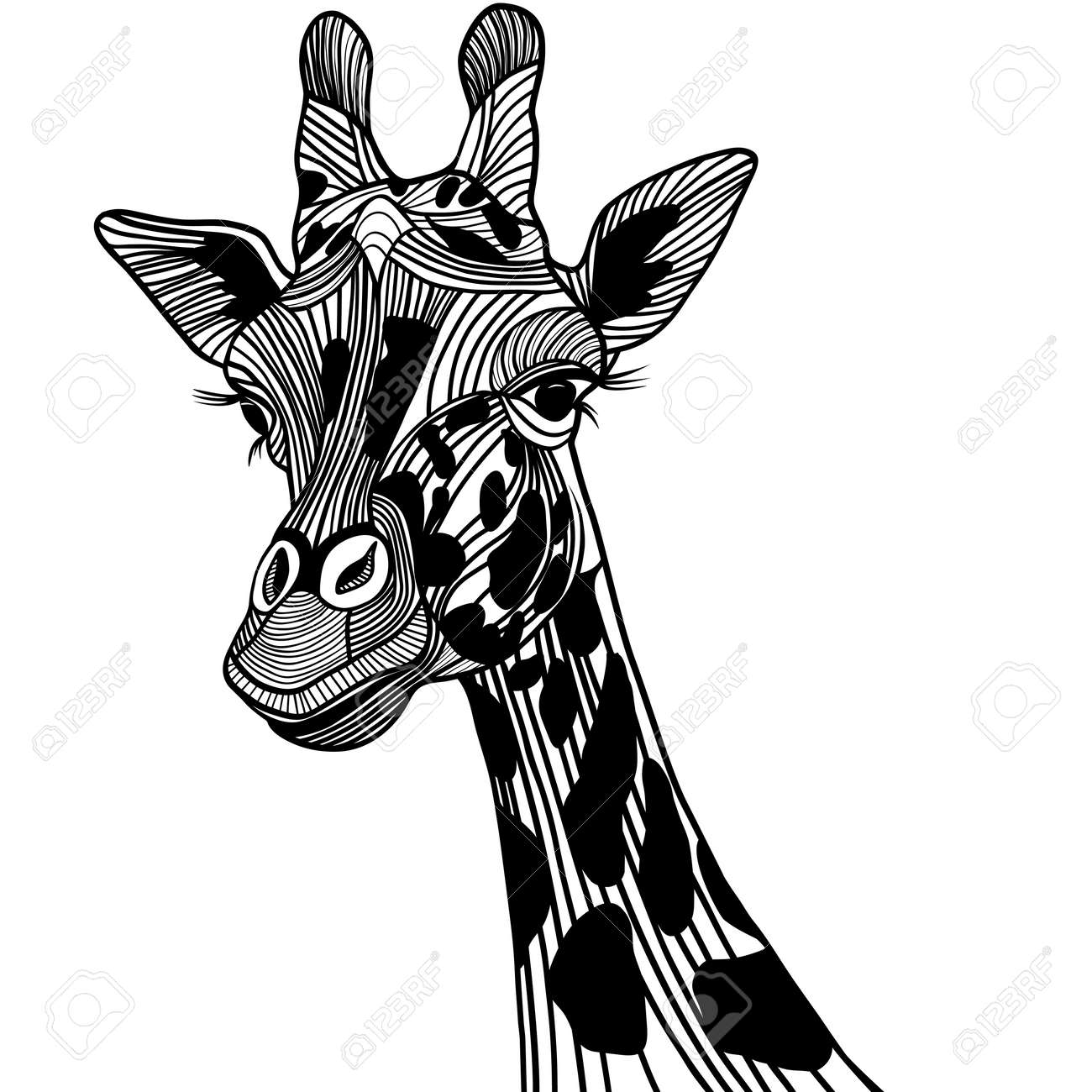 Giraffe Head Vector Animal Illustration For T Shirt Sketch Tattoo Design Stock Giraffe Head Vector Animal Illustration For T Shirt Sketch Tattoo Design Stock