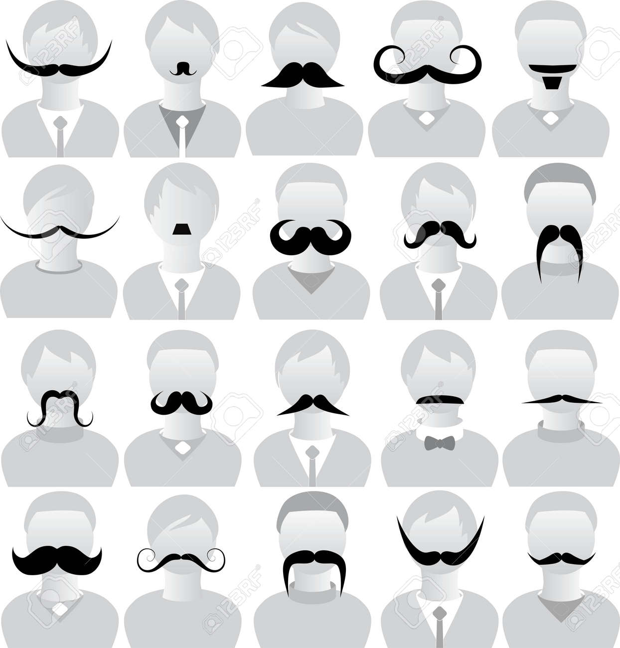 moustaches set mustache icons isolated set movember costume moustaches set mustache icons isolated set movember costume