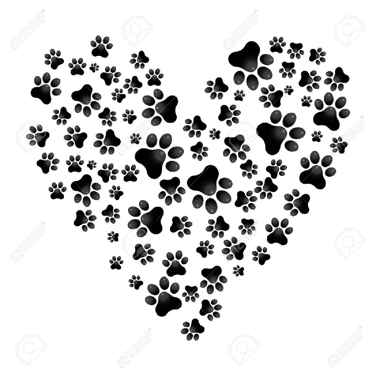 adopt dog paw heart vector animal help illustration royalty free
