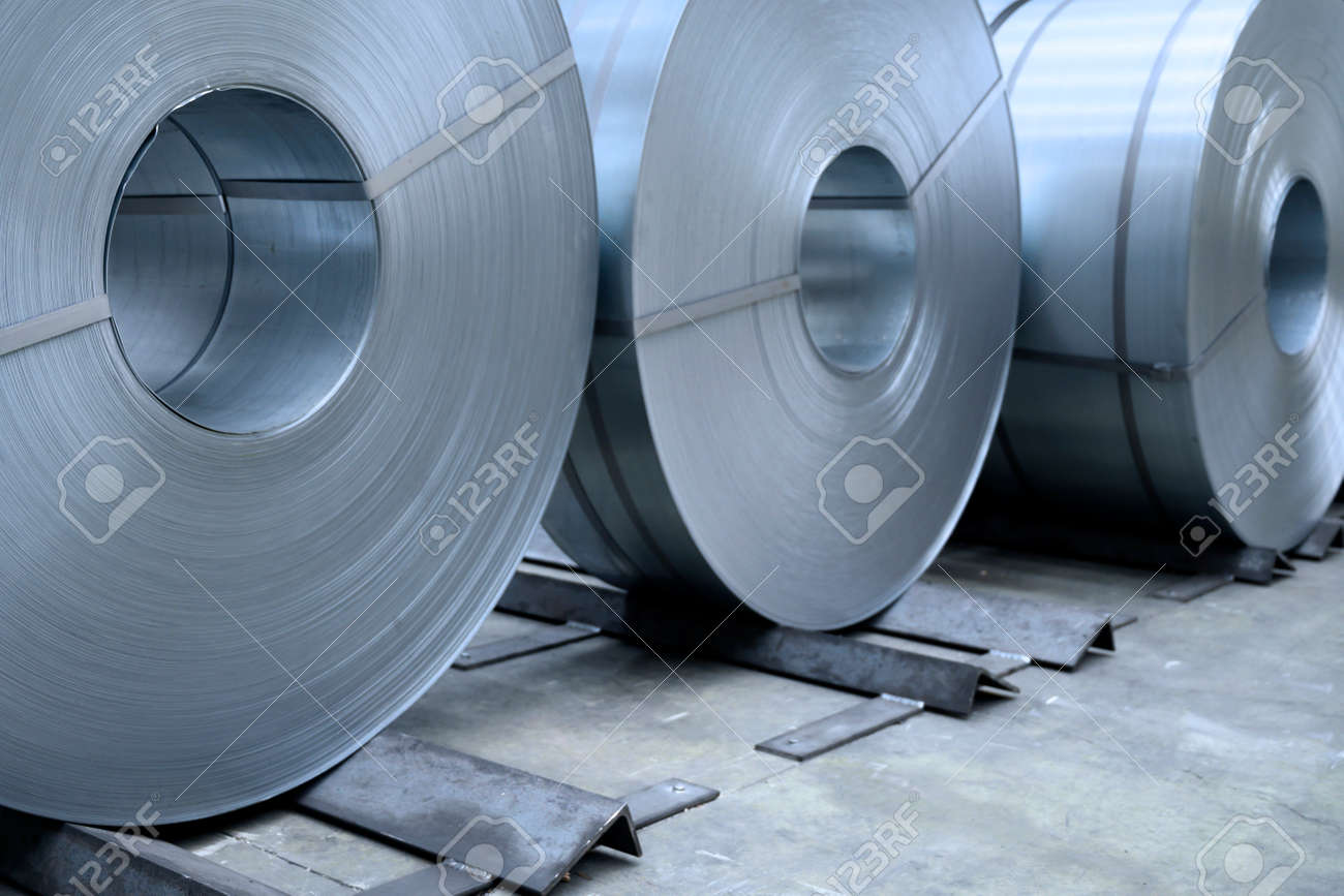 rolls of steel sheet in a plant, galvanized steel coil - 170073896 rolls of steel sheet in a plant, galvanized steel coil - 170073896