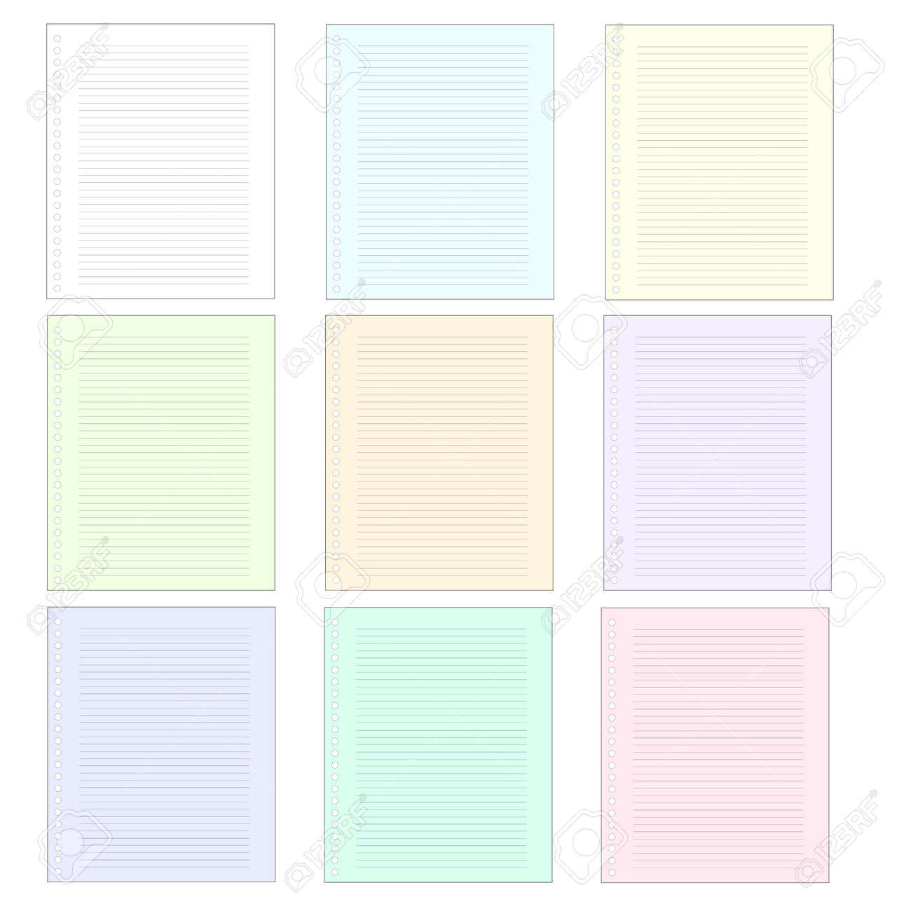 multicolored writing paper pages notepad notebook sheet colorful writing sheet