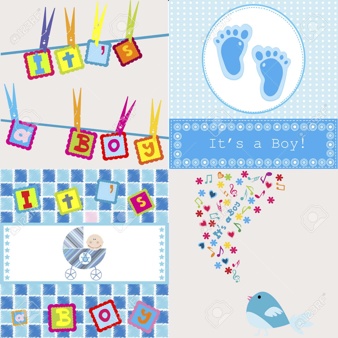 baby boy announcement cards