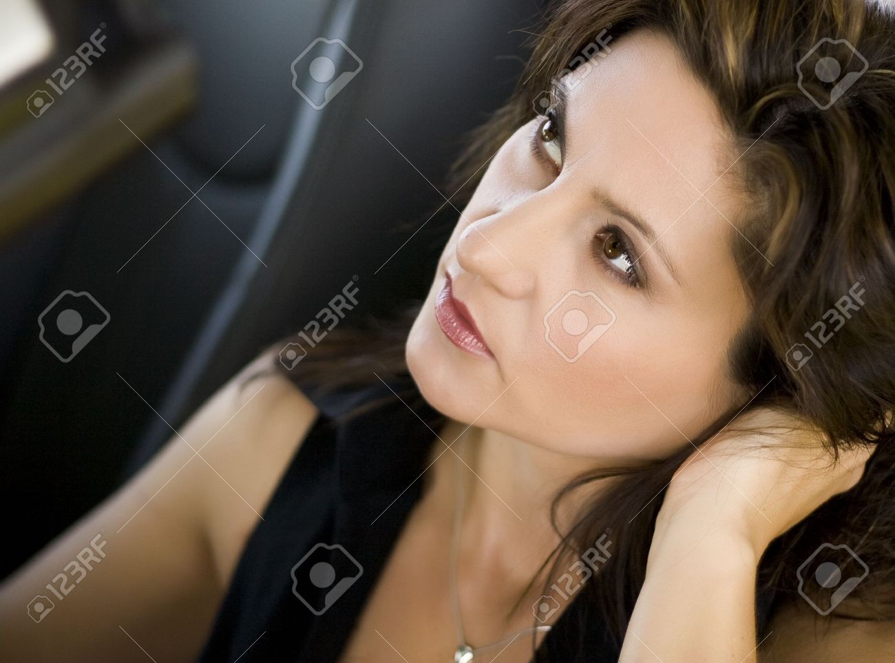 Close Up Of Pretty MILF Woman With Perfect Skin In Hot Car Stock Photo,  Picture and Royalty Free Image. Image 4701572.