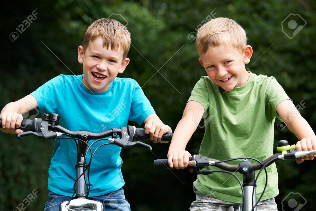 boys riding bikes