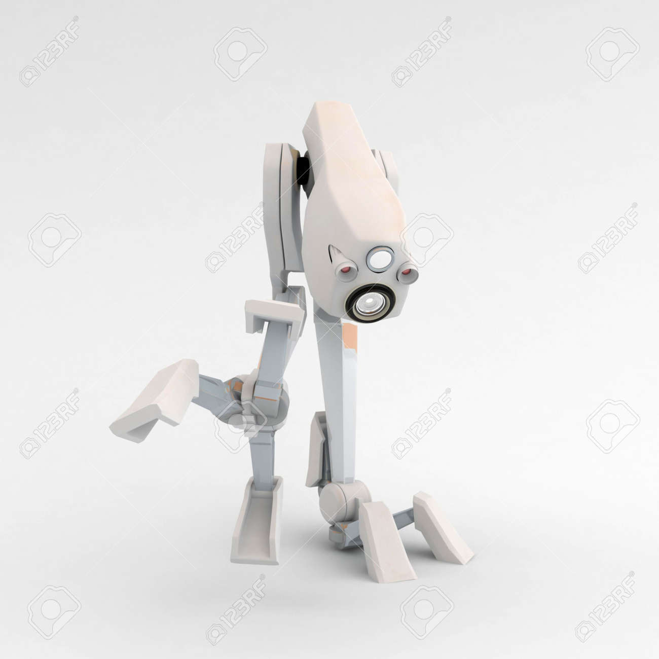 小さなロボット 3 D ウォーカー 分離 の写真素材 画像素材 Image