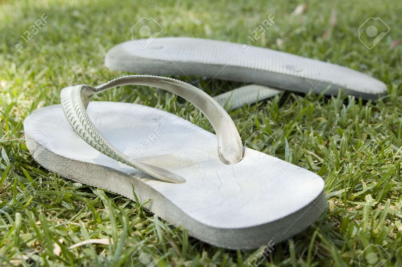 grass flip flops