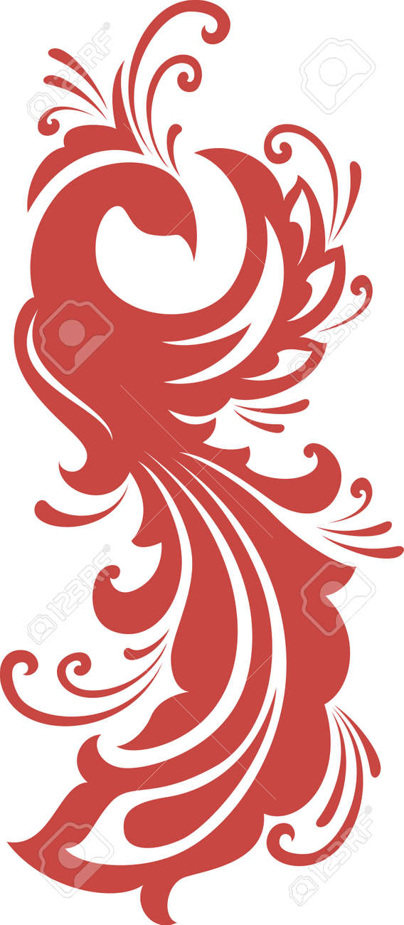 Vector Illustration Of Red Firebird Silhouette Royalty Free Cliparts Vectors And Stock Illustration Image