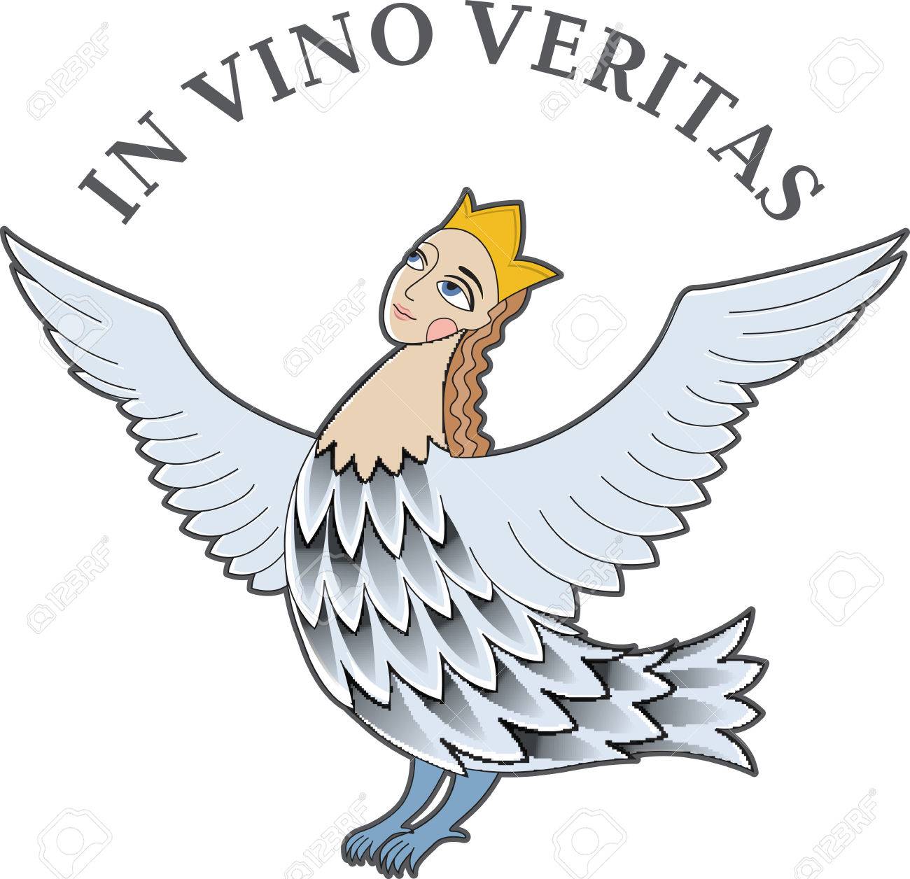 神秘的な文字 Sirin 鳥 Alconost 鳥の体と美しい女性の頭を持つクリーチャーのベクター イラストです のイラスト素材 ベクタ Image