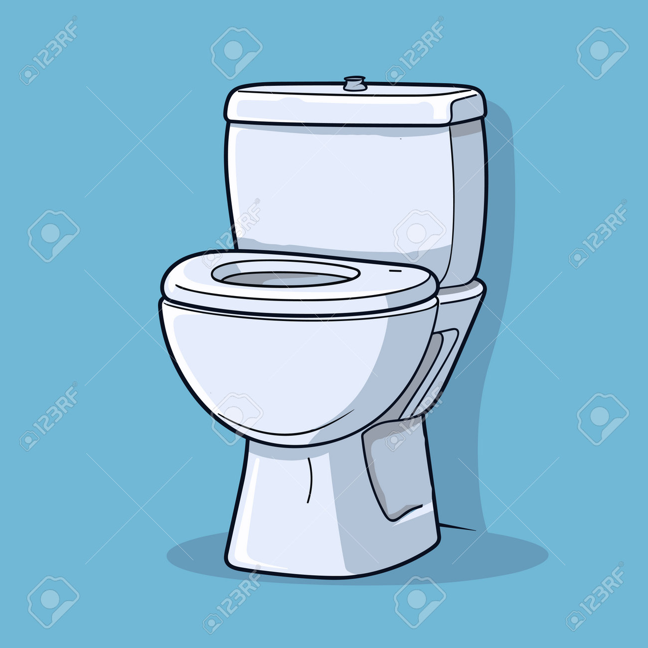 Toilet Bowl. Simple Flat Cartoon Vector Illustration Royalty Free SVG,  Cliparts, Vectors, and Stock Illustration. Image 217216397., image size:1300x1300
