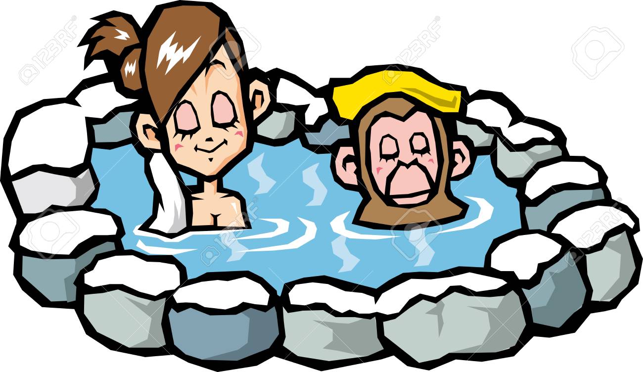 露天風呂のイラスト素材 ベクタ Image