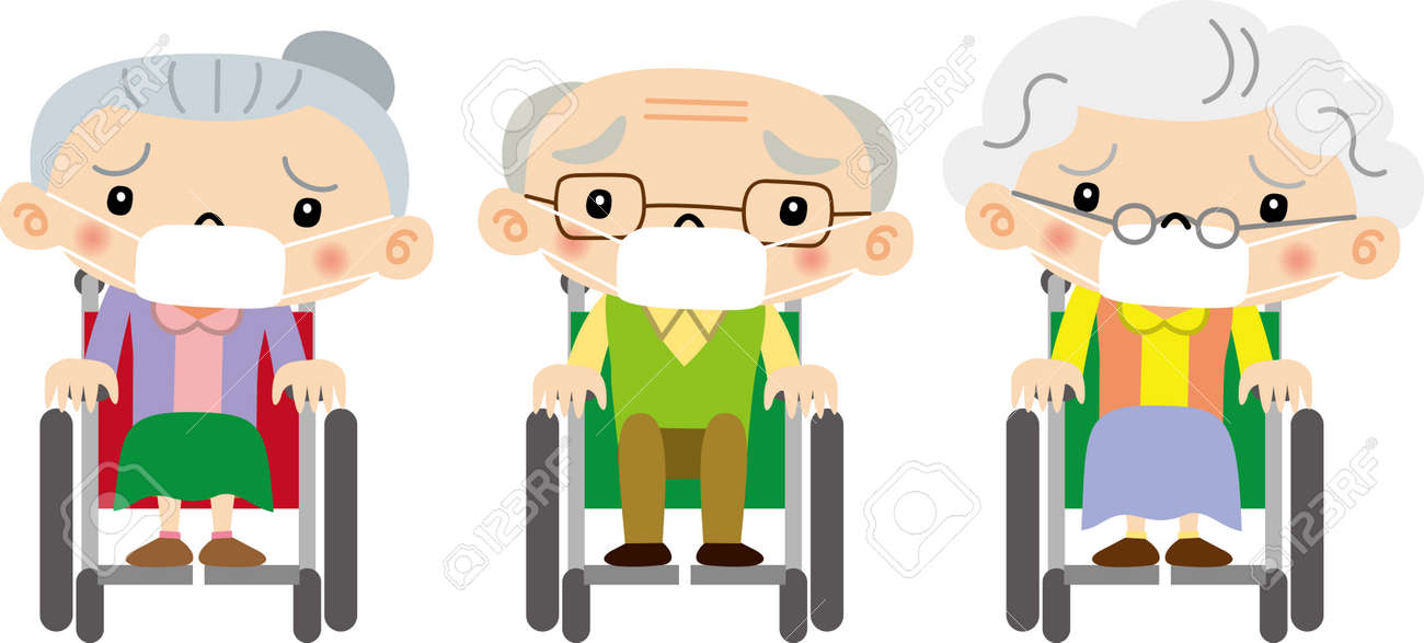 高齢者がマスクのイラスト素材 ベクタ Image