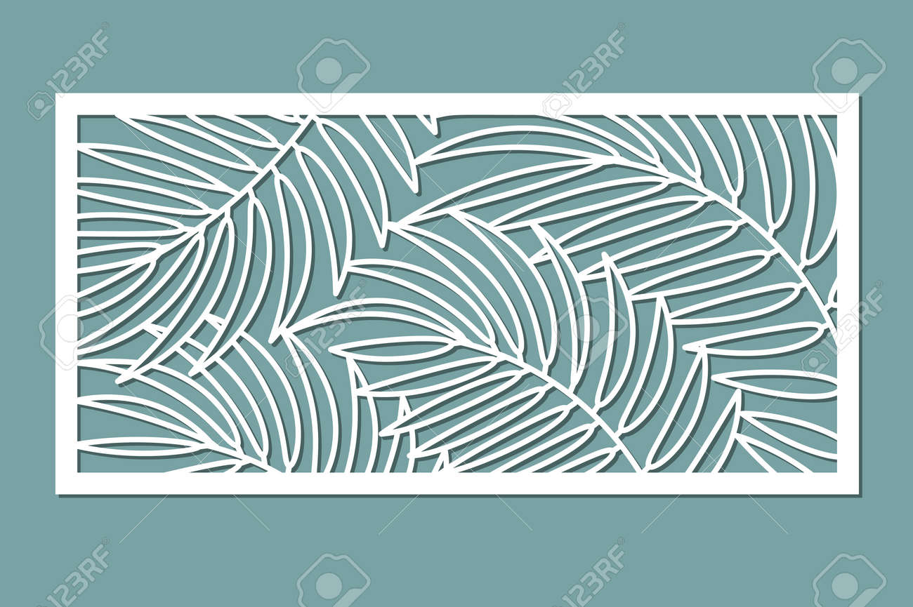 切断のための装飾カード ヤシの葉模様 のイラスト素材 ベクタ Image