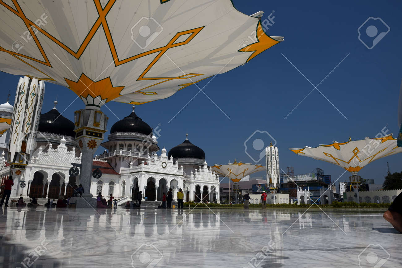 Baiturrahman Grand Mosque Is Located In Banda Aceh Baiturrahman