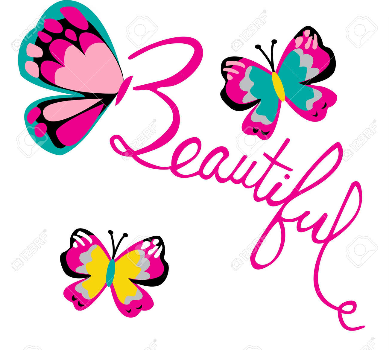 Beautiful Butterfly Print Art Royalty Free Cliparts, Vectors, And ...